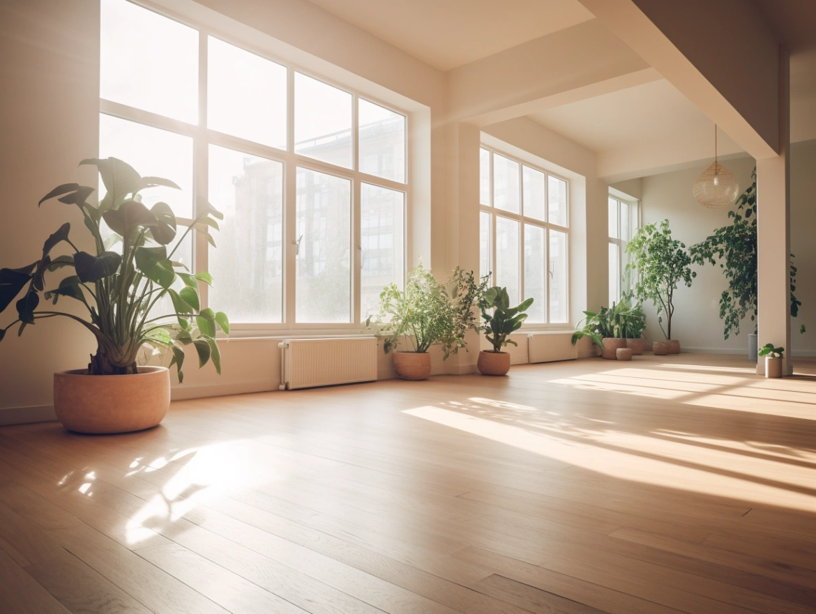 Простір для йоги з природним освітленням